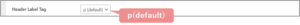 Header Label Tag