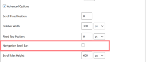 Navigation Scroll Bar